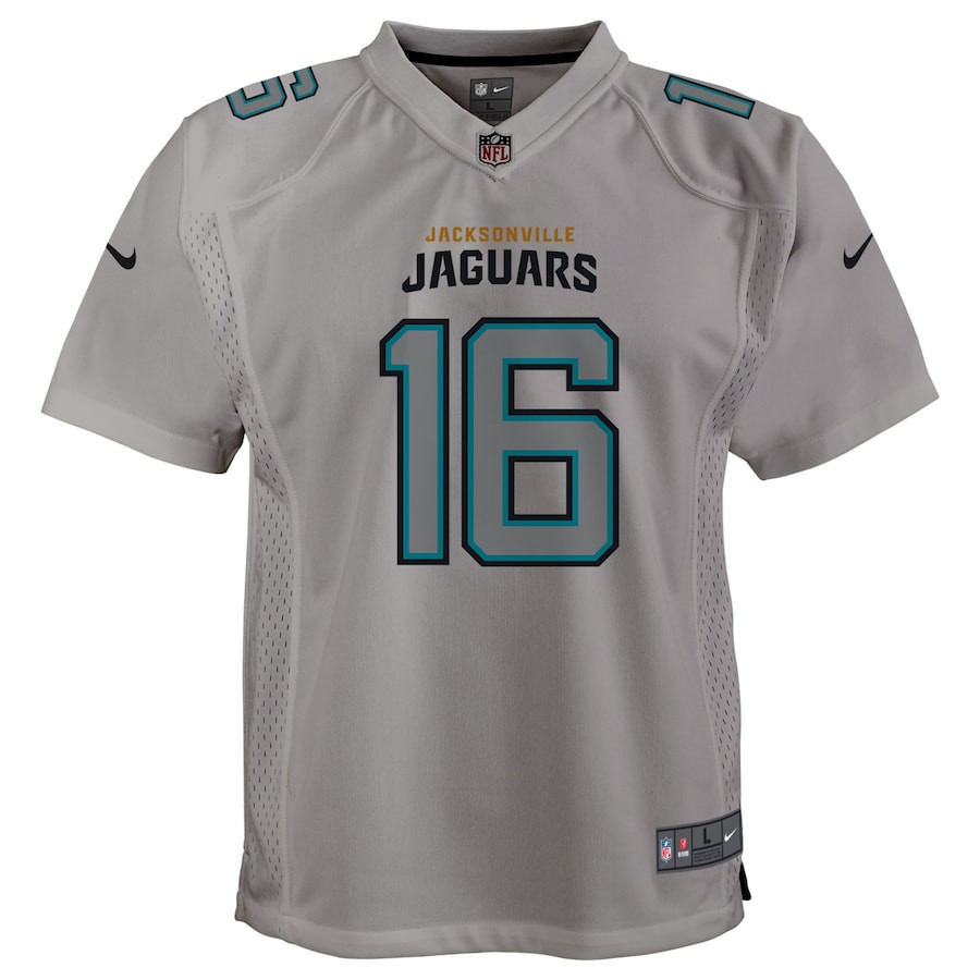 Trevor Lawrence Jacksonville Jaguars Youth Atmosphere Game Jersey - Gray