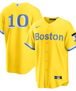Trevor Story 10 Boston Red Sox City Connect Jersey - Gold/Light Blue