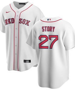 Trevor Story 27 Boston Red Sox Home Custom Men Jersey - White Jersey