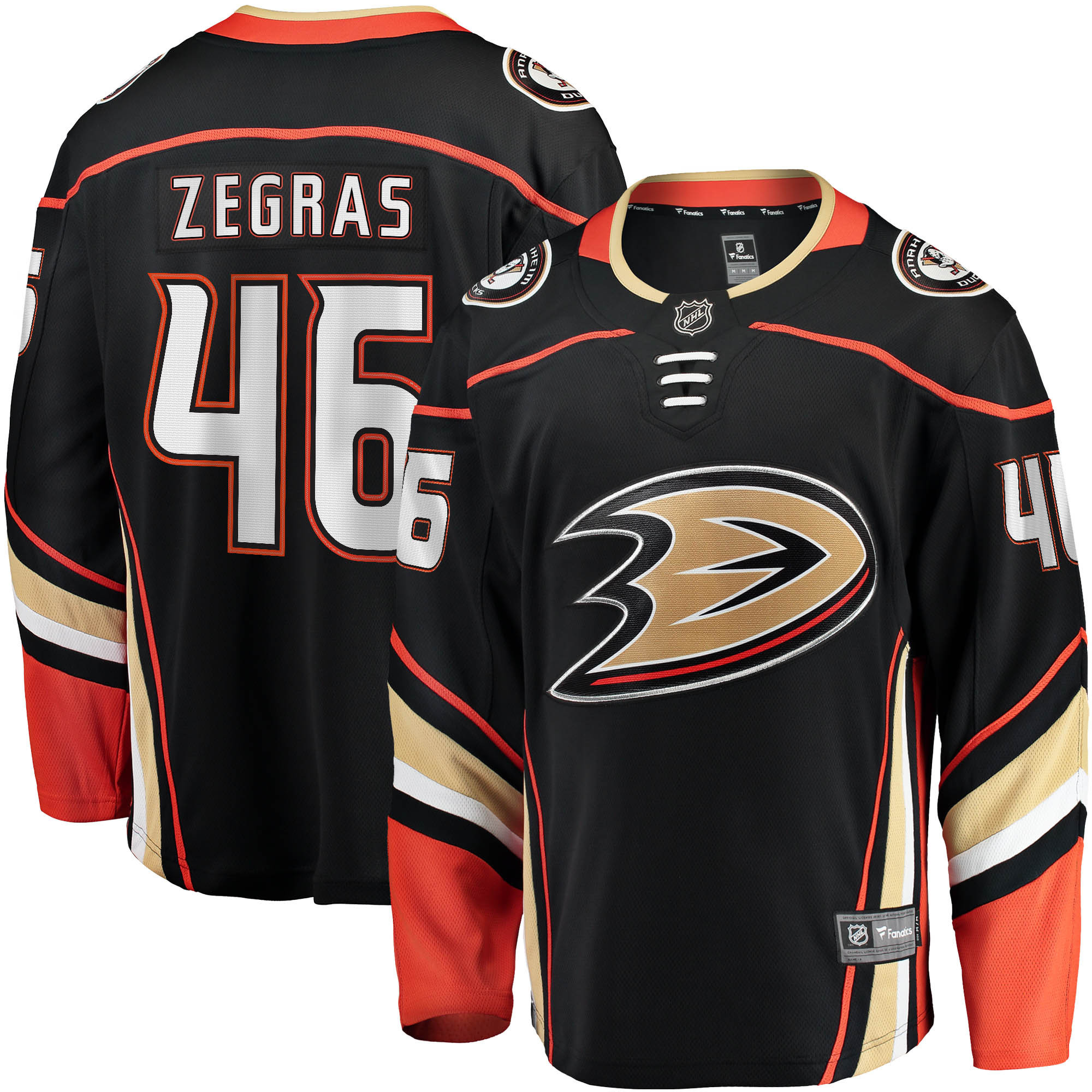 Trevor Zegras Anaheim Ducks Fanatics Branded Home Breakaway Jersey - Black Nhl