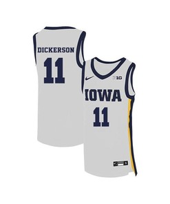 Trey Dickerson 11 Iowa Hawkeyes Elite Basketball Men Jersey - White