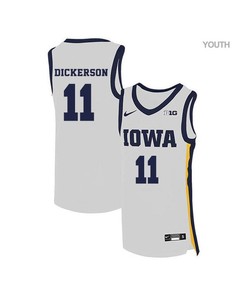 Trey Dickerson 11 Iowa Hawkeyes Elite Basketball Youth Jersey - White