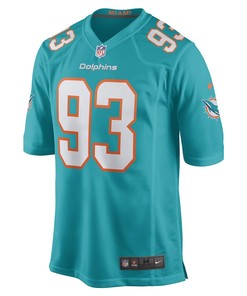 Trey Flowers Miami Dolphins Game Player Jersey - Aqua