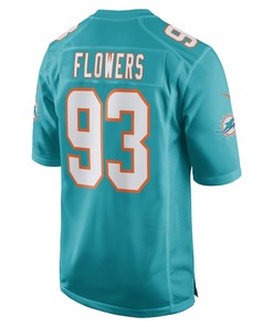 Trey Flowers Miami Dolphins Game Player Jersey - Aqua