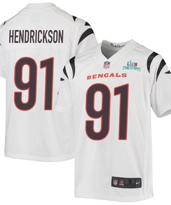 Trey Hendrickson 91 Cincinnati Bengals Super Bowl LVII Champions Youth Game Jersey - White