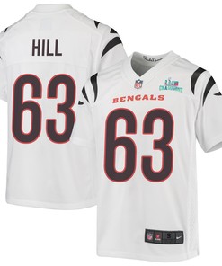Trey Hill 63 Cincinnati Bengals Super Bowl LVII Champions Youth Game Jersey - White