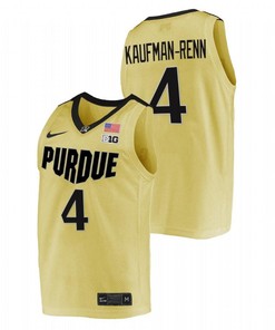 Trey Kaufman-Renn 4 Gold Purdue Boilermakers 2023 Top overall seed College Basketball Jersey