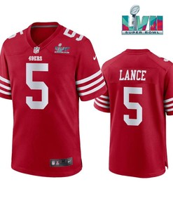 Trey Lance 5 San Francisco 49Ers Super Bowl LVII Men Game Jersey- Scarlet