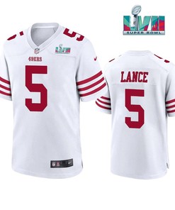 Trey Lance 5 San Francisco 49Ers Super Bowl LVII Men Game Jersey- White