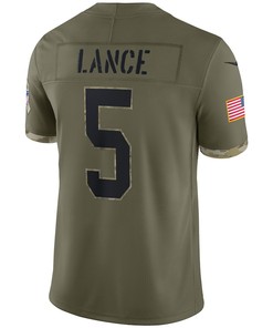 Trey Lance San Francisco 49ers 2022 Salute To Service Limited Jersey - Olive