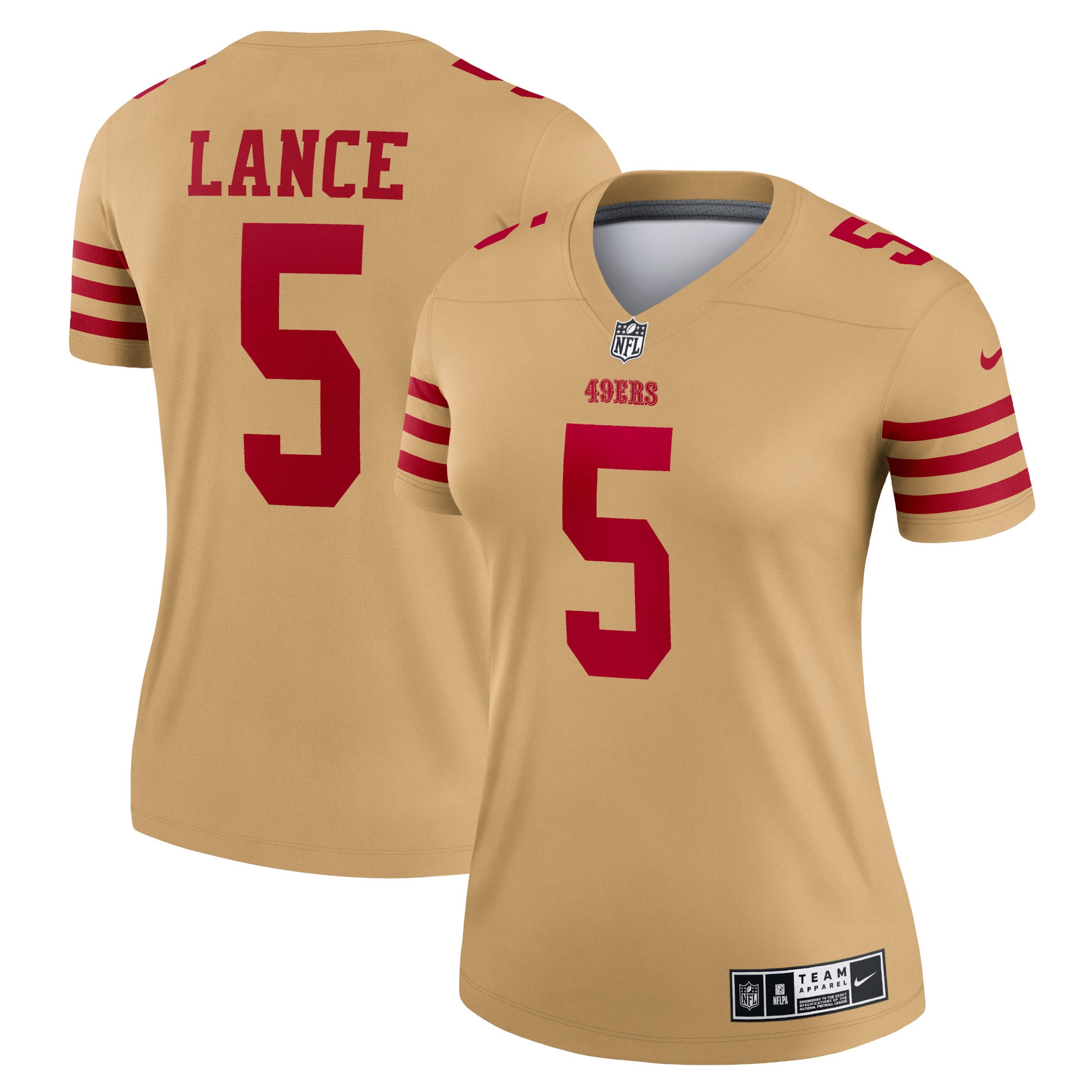 Trey Lance San Francisco 49ers Womens Team Inverted Legend Jersey - Gold Nfl