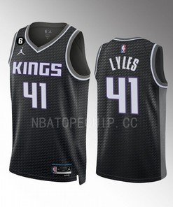 Trey Lyles 22 Sacramento Kings Black Men Jersey 2022-23 Statement Edition Swingman