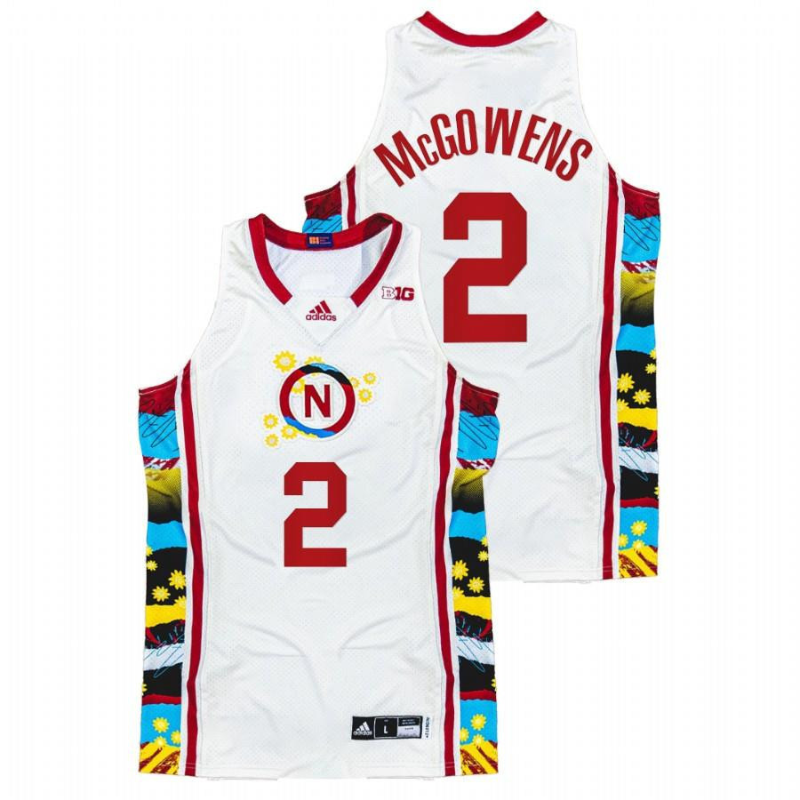 Trey McGowens 2 Nebraska Cornhuskers 2022 Honoring Black Excellence Sunflower BHM Men Jersey - White