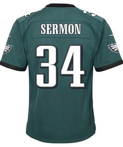 Trey Sermon 34 Philadelphia Eagles Super Bowl LVII Champions 2 Stars 2 Stars Youth Game Jersey - Black