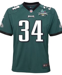 Trey Sermon 34 Philadelphia Eagles Super Bowl LVII Champions 2 Stars 2 Stars Youth Game Jersey - Black