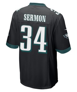 Trey Sermon 34 Philadelphia Eagles Super Bowl LVII Champions 2 Stars Men Game Jersey - Black