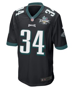 Trey Sermon 34 Philadelphia Eagles Super Bowl LVII Champions 2 Stars Men Game Jersey - Black