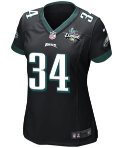 Trey Sermon 34 Philadelphia Eagles Super Bowl LVII Champions 2 Stars Women Game Jersey - Black