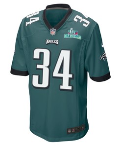Trey Sermon 34 Philadelphia Eagles Super Bowl LVII Champions Men Game Jersey - Midnight Green
