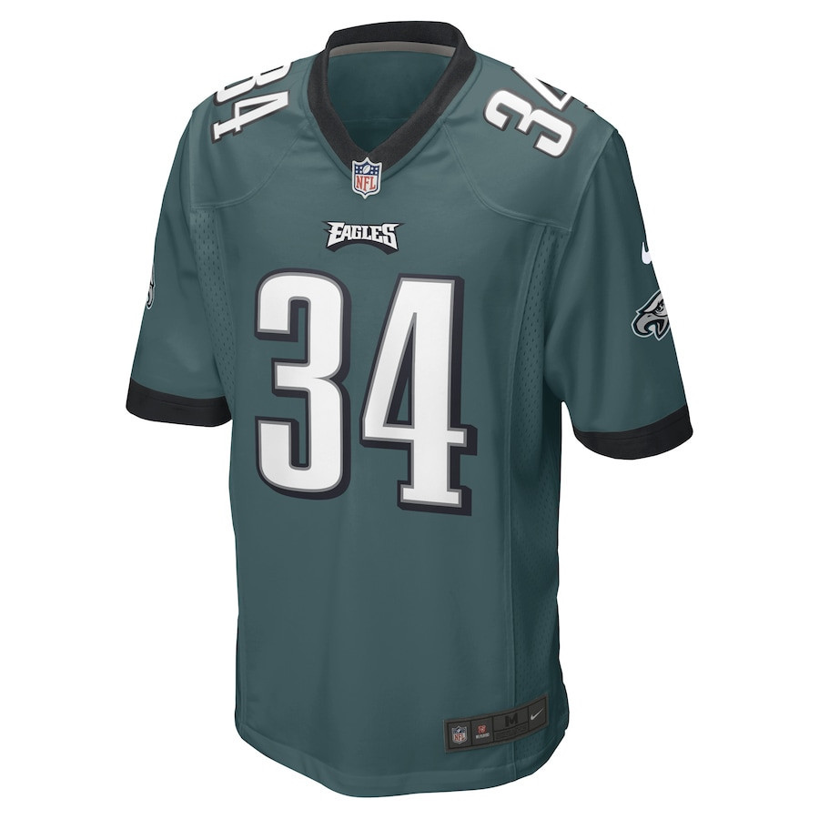 Trey Sermon Philadelphia Eagles Game Player Jersey - Midnight Green