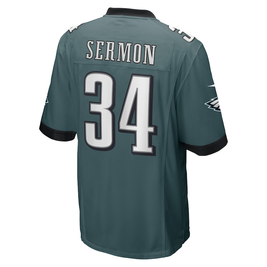 Trey Sermon Philadelphia Eagles Game Player Jersey - Midnight Green