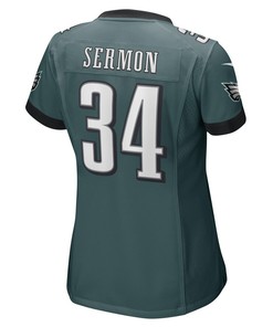 Trey Sermon Philadelphia Eagles Women's Game Player Jersey - Midnight Green