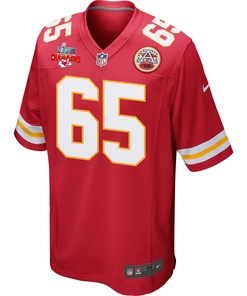 Trey Smith 65 Kansas City Chiefs Super Bowl LVII Champions 3 Stars Men Game Jersey - Red