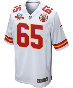 Trey Smith 65 Kansas City Chiefs Super Bowl LVII Champions 3 Stars Men Game Jersey - White