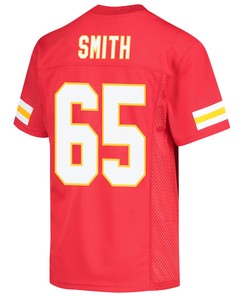 Trey Smith 65 Kansas City Chiefs Super Bowl LVII Champions 3 Stars Youth Game Jersey - Red