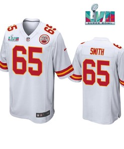 Trey Smith 65 Kansas City Chiefs Super Bowl LVII White Men Game Jersey