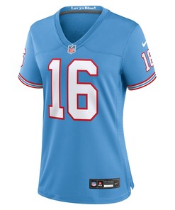 Treylon Burks 16 Tennessee Titans Oilers Throwback Alternate Game Women Jersey - Light Blue