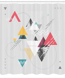 Triangle Geometric Abstract Shower Curtain for Trendy Bathroom Decor