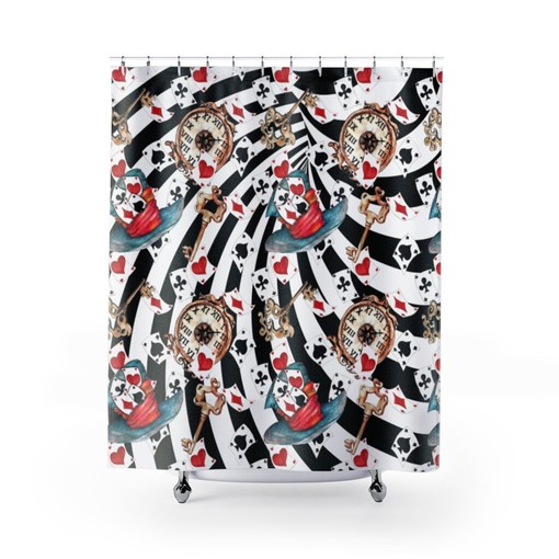 Trippy Alice in Wonderland Shower Curtain Modern Home Decor