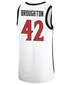 Triston Broughton 42 San Diego State Aztecs 2023 Basketball Jersey MW Logo- Men White