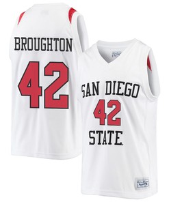 Triston Broughton 42 San Diego State Aztecs 2023 Basketball Jersey- Men White