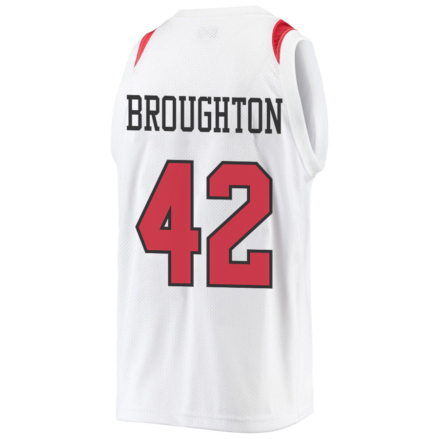 Triston Broughton 42 San Diego State Aztecs 2023 Basketball Jersey- Men White