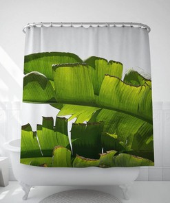 Tropical Bath Decor with Banana Leaf Shower Curtain - Perfect Bathroom Accessory
