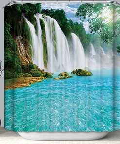 Tropical Beach Paradise Shower Curtain Bathroom Decor 