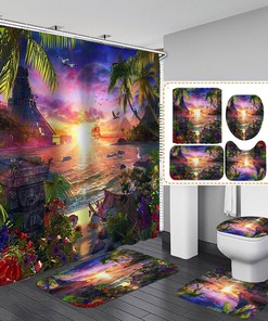 Tropical Beach Sunshine Waterproof Shower Curtain for Your Bathroom