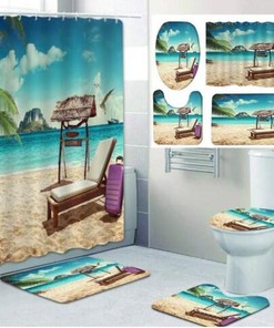 Tropical Beach Waterproof Shower Curtain - Perfect for Beach Lovers