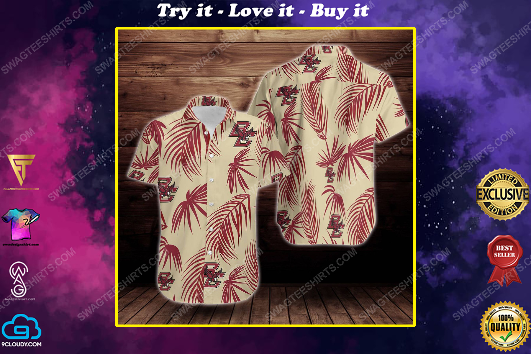 Tropical Boston College Eagles Hawaiian Shirt