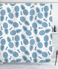 Tropical Fruit Pineapple Print Shower Curtain - Bathroom Decor