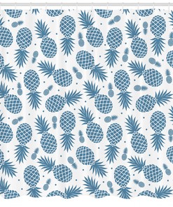Tropical Fruit Pineapple Print Shower Curtain - Bathroom Decor