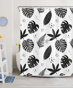 Tropical Leaf Nature Plant Shower Curtain for Relaxing Bathroom Decor