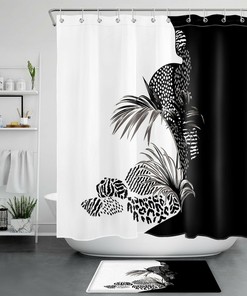 Tropical Palm Leaves Shower Curtain for Beachy Bathroom Decor