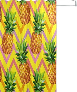 Tropical Pineapple Chevron Waterproof Bathroom Shower Curtain Home Decor