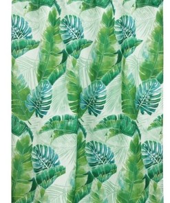 Tropical Plant Shower Curtain - Green Palm Leaves Bath Curtain for Summer Bathroom Decor