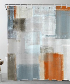 Tropical Plant and Woman Shower Curtain - Abstract Design with Bohemia Art for Bathroom Decor