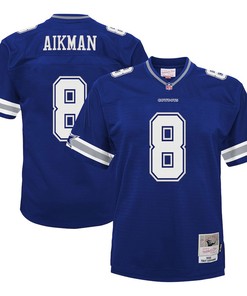 Troy Aikman 8 Dallas Cowboys Mitchell & Ness Youth Retired Player Legacy Jersey - Navy
