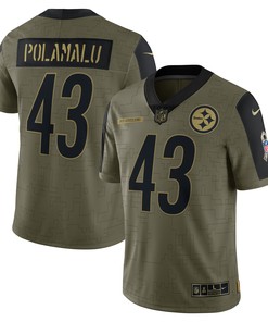 Troy Polamalu Pittsburgh Steelers 2021 Salute To Service Retired Player Limited Jersey - Olive Nfl